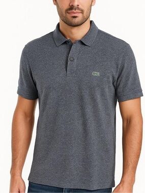 Lacoste Men’s Navy/Gray Slim Fit Polo Shirt, Size XXL